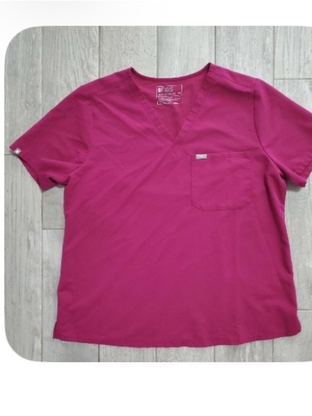 Figs XXL Catrina  Magenta Scrub Top. V-Neck
